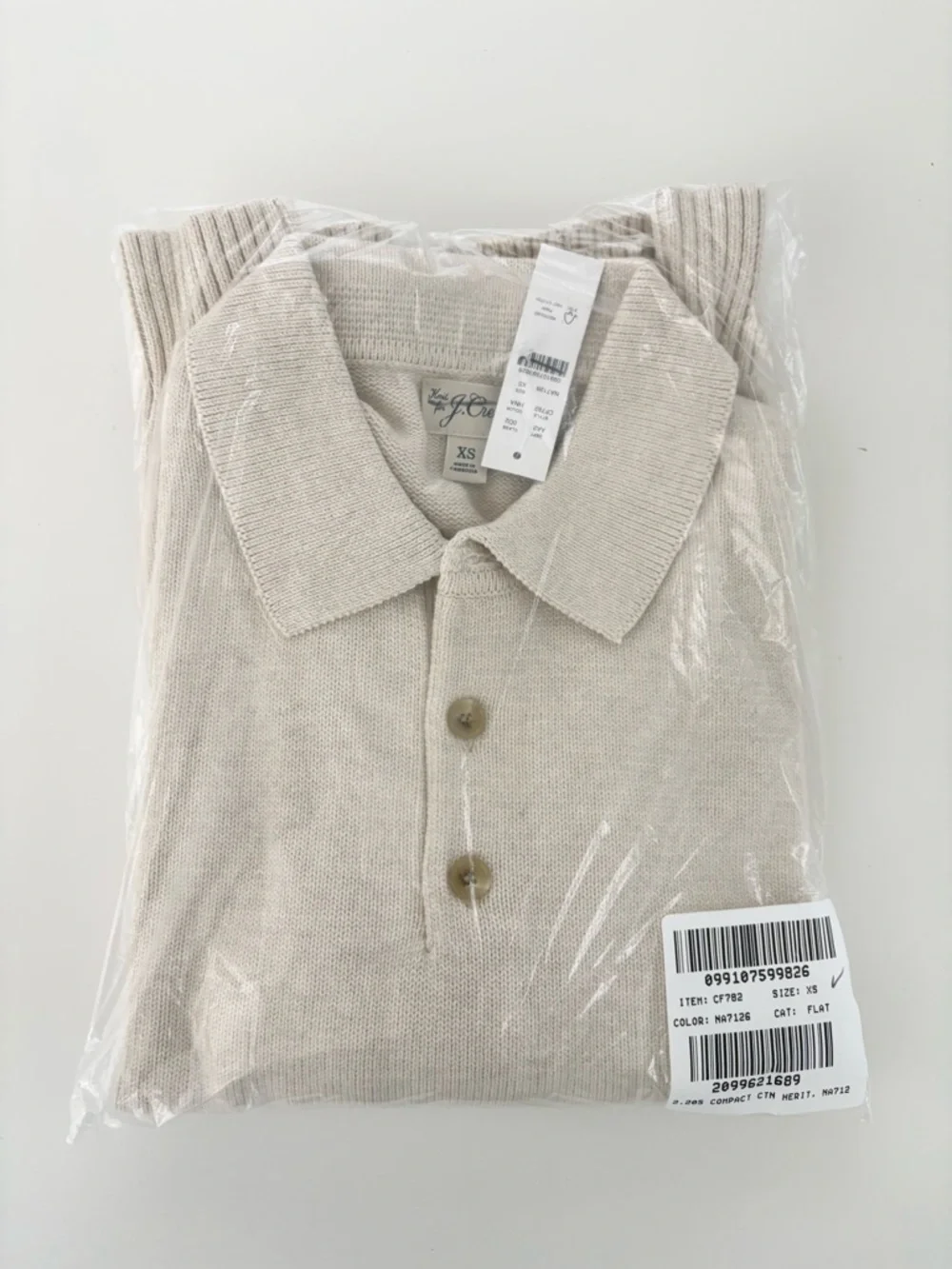 NWT J. Crew Heritage Cotton Sweater-polo Heather Natural